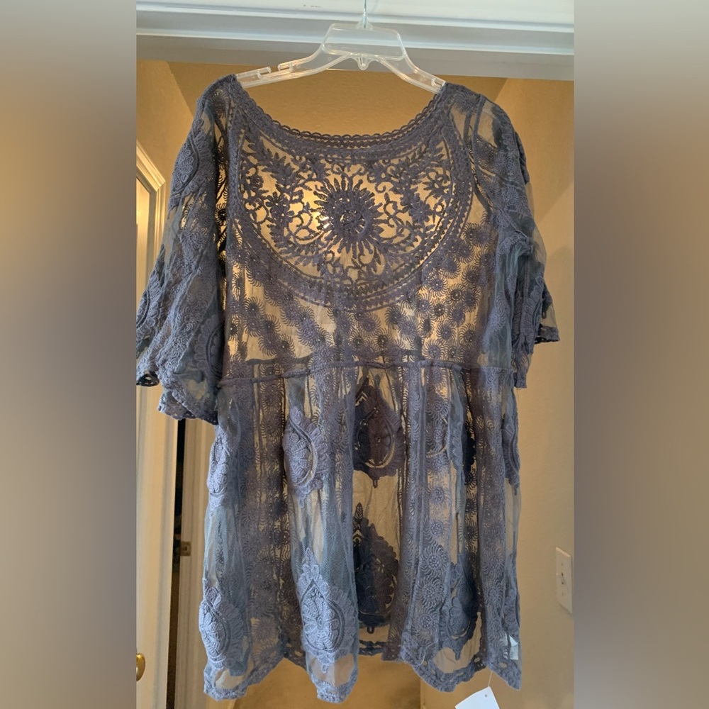 Rooted Soul Gray Sheer Cover Up NWT